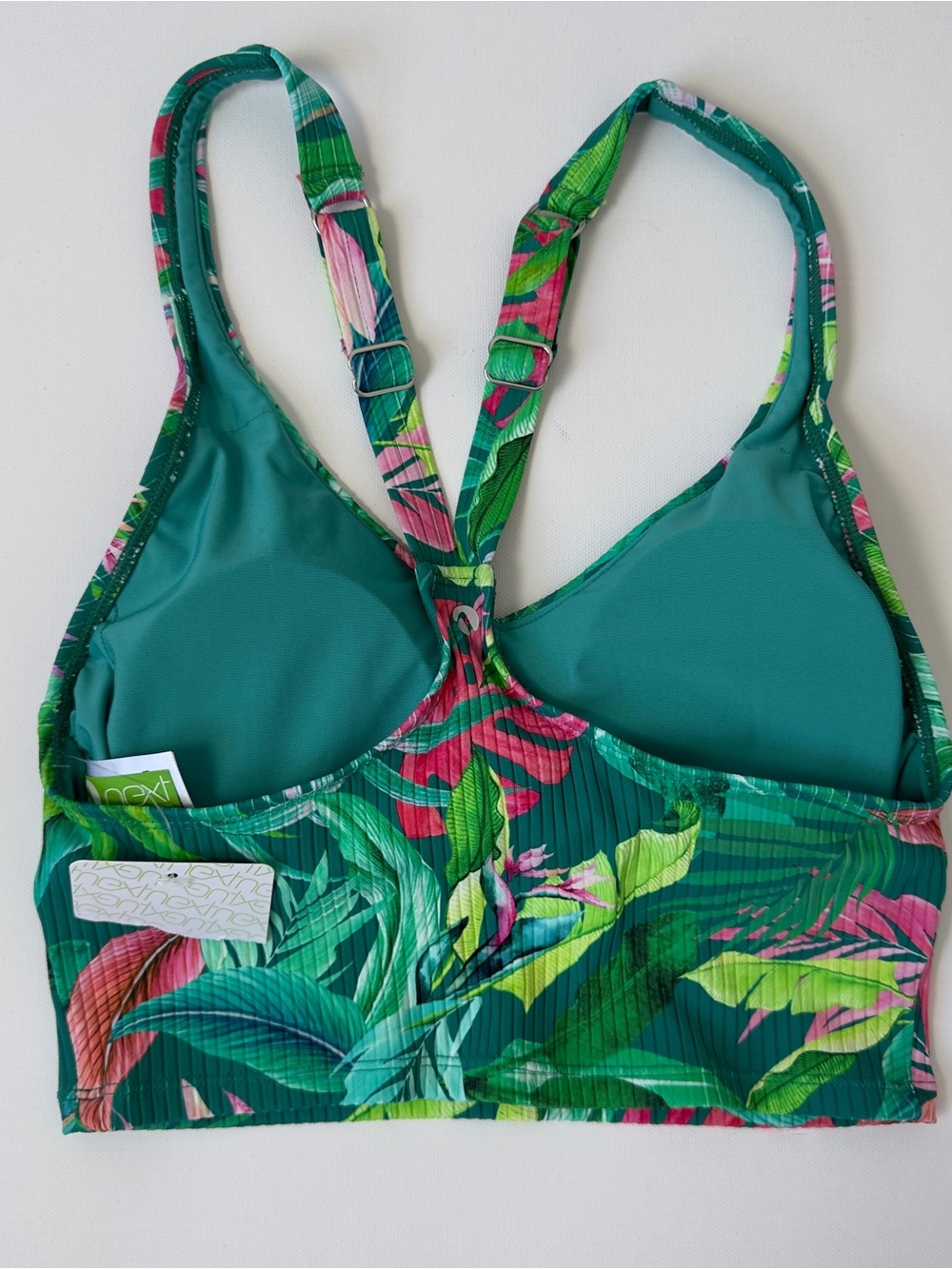 Next by Athena Tropical Print Ribbed Bikini Set Size M NWT V-Neck - Picture 6 of 16